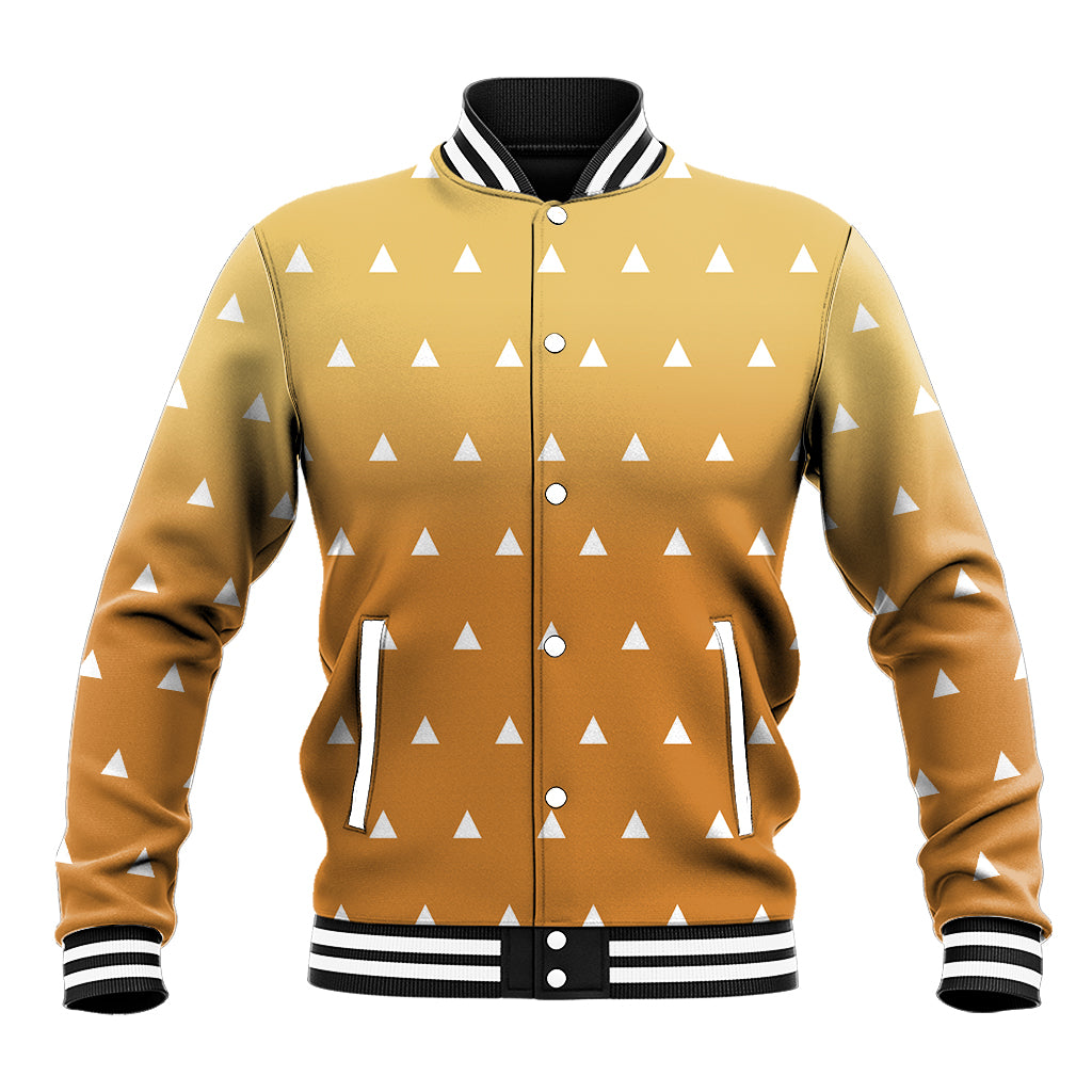 Zenitsu Shirt Design Pattern Style Anime Varsity Baseball Jacket For Fans