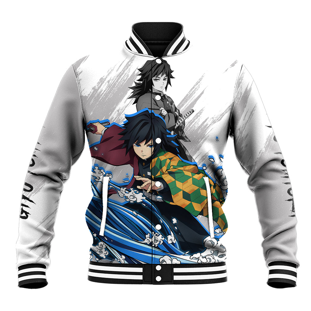 Giyu Tomioka Anime Varsity Baseball Jacket Demon Slayer For Fans
