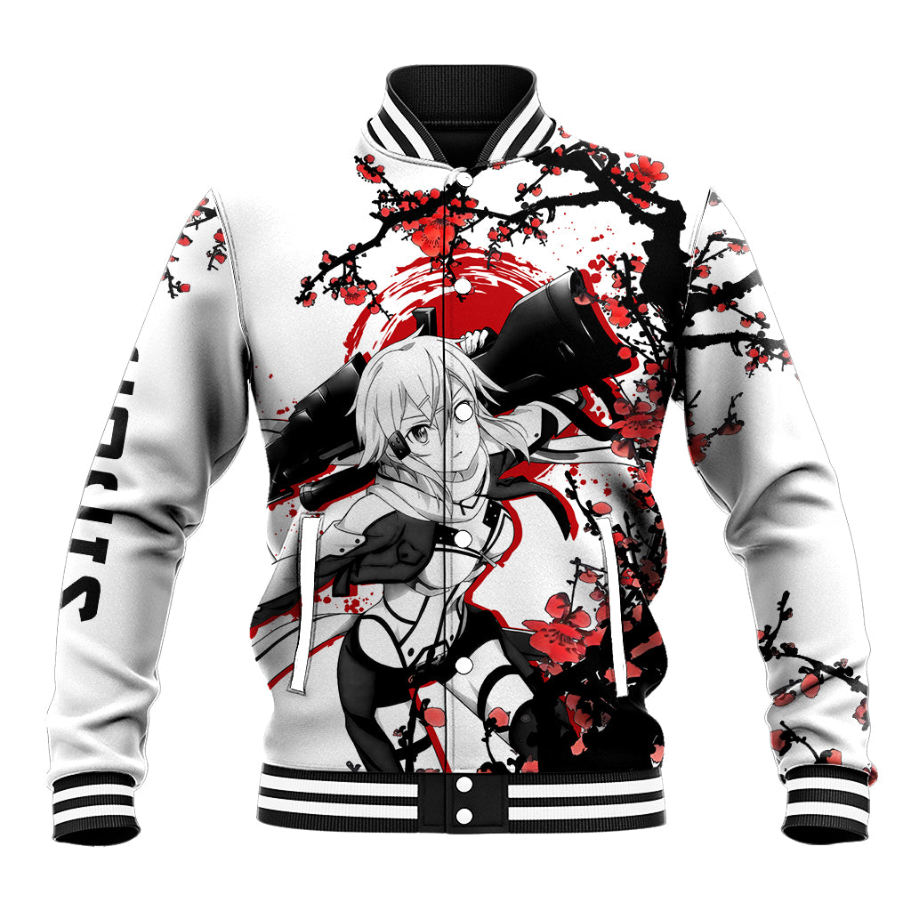 Sinon Anime Varsity Baseball Jacket Sword Art Online Anime Japan Style For Fans