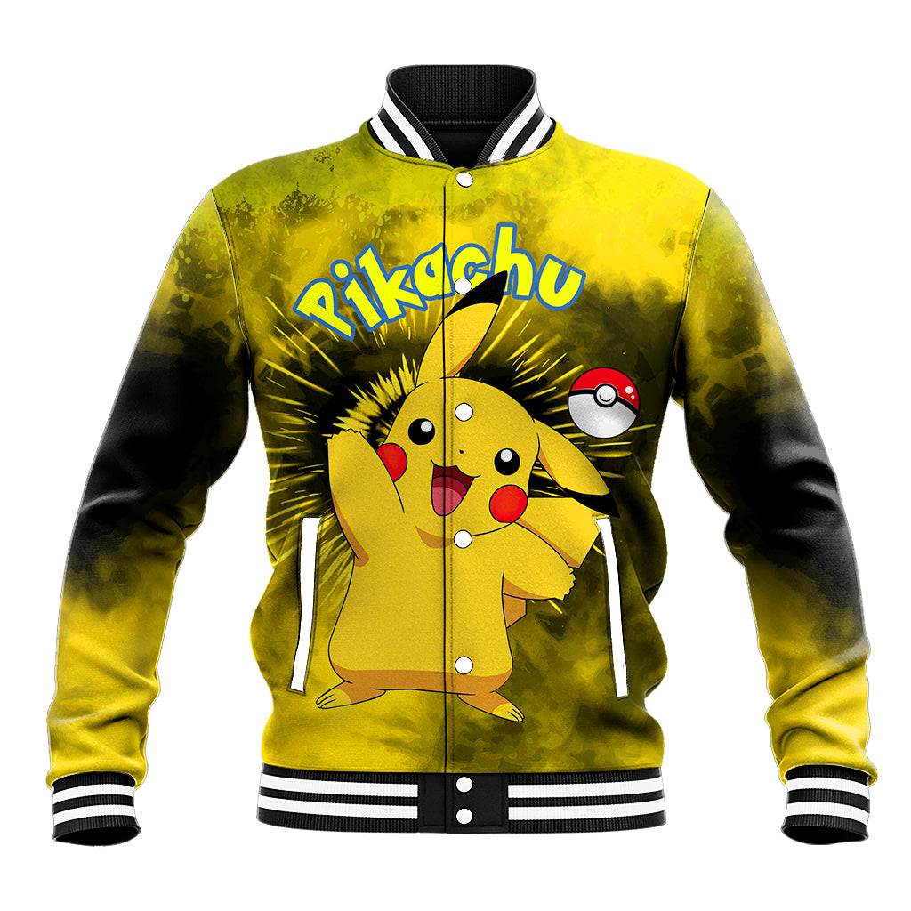 Pikachu Tie Dye Anime Varsity Baseball Jacket For Fans