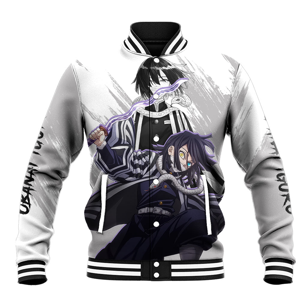 Obanai Iguro Anime Varsity Baseball Jacket Demon Slayer For Fans