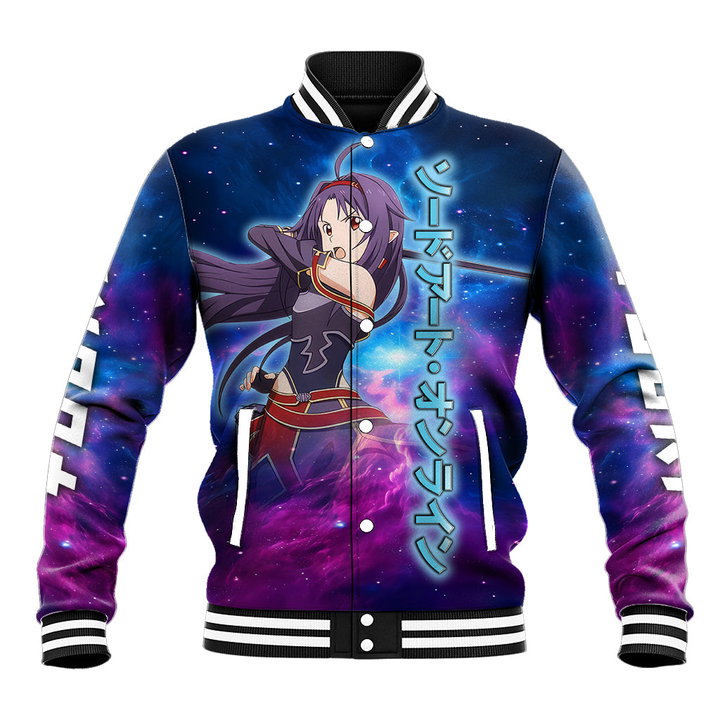 Yuuki Anime Varsity Baseball Jacket Sword Art Galaxy Style For Fans