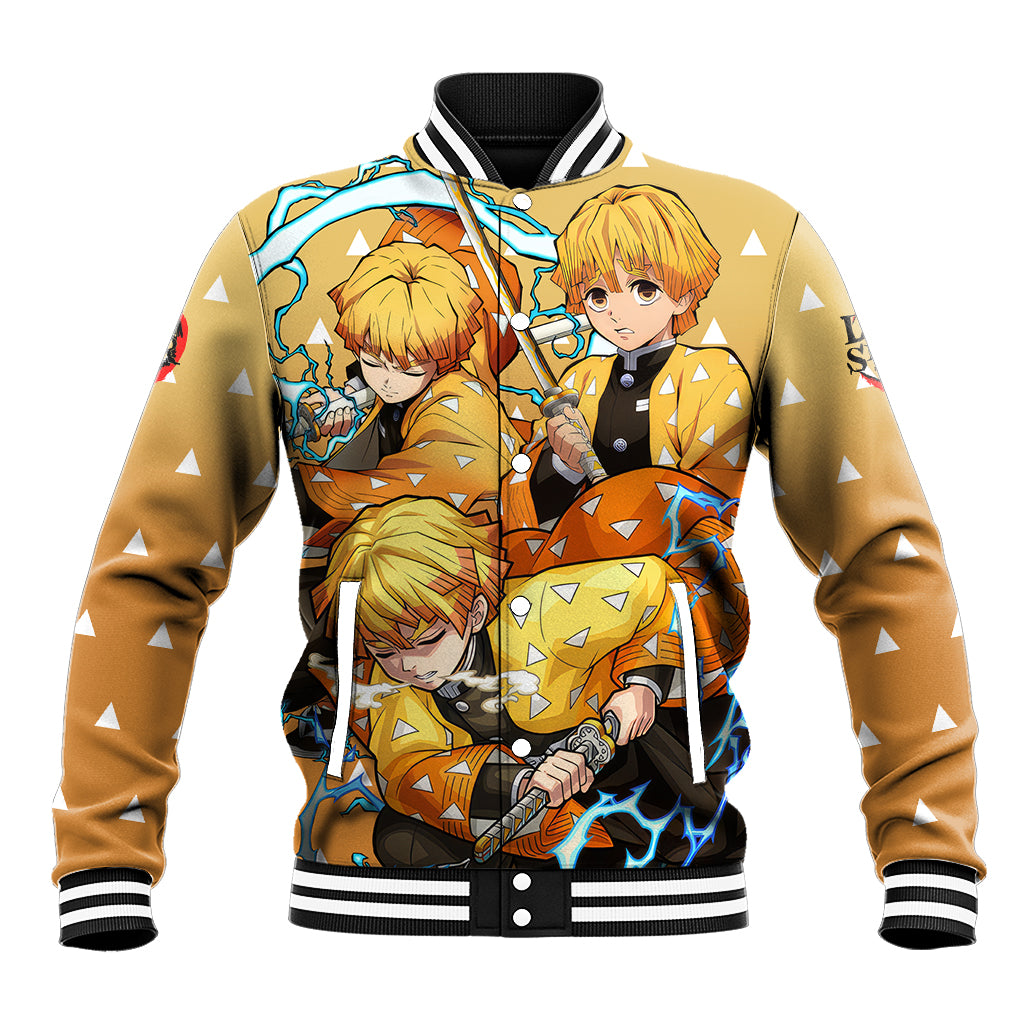 Zenitsu Anime Varsity Baseball Jacket Demon Slayer For Fans