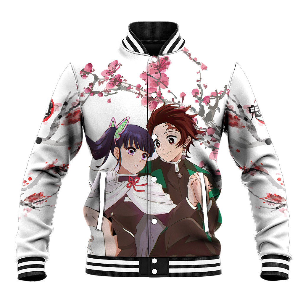 Tanjiro And Kanao Anime Varsity Baseball Jacket Demon Slayer Anime Style For Fans