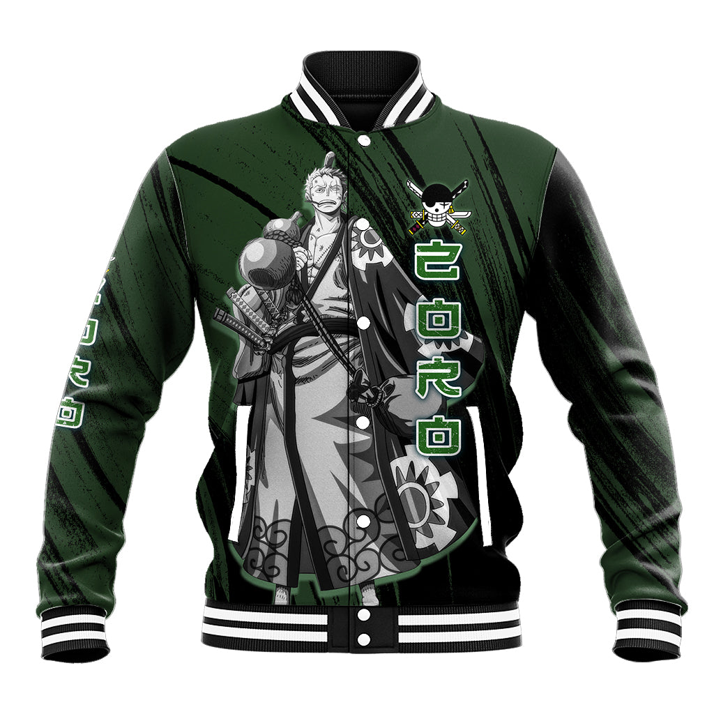 Wano Zoronoa Zoro One Piece Anime Varsity Baseball Jacket Anime Style For Fans