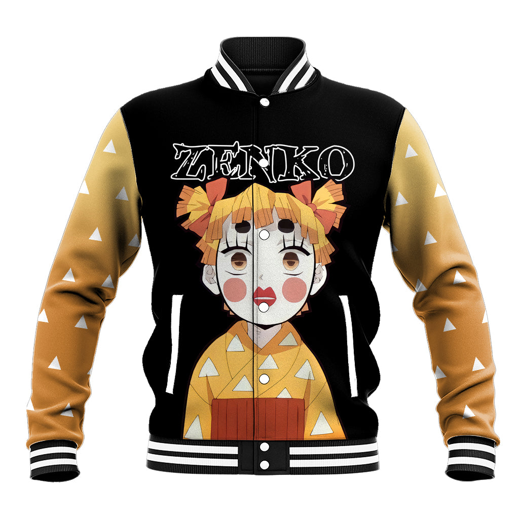 Zenitsu Zenko Demon Slayer Anime Varsity Baseball Jacket Funny Face For Fans