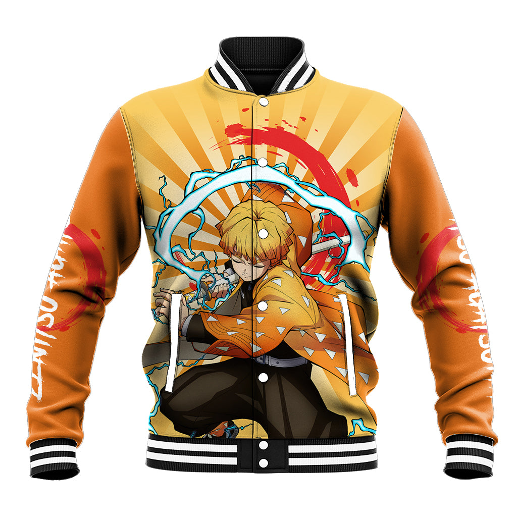 Zenitsu Agatsuma Anime Varsity Baseball Jacket Demon Slayer For Fans
