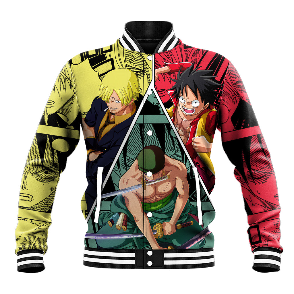 Luffy X Sanji X Zoro One Piece Anime Varsity Baseball Jacket Anime Style For Fans