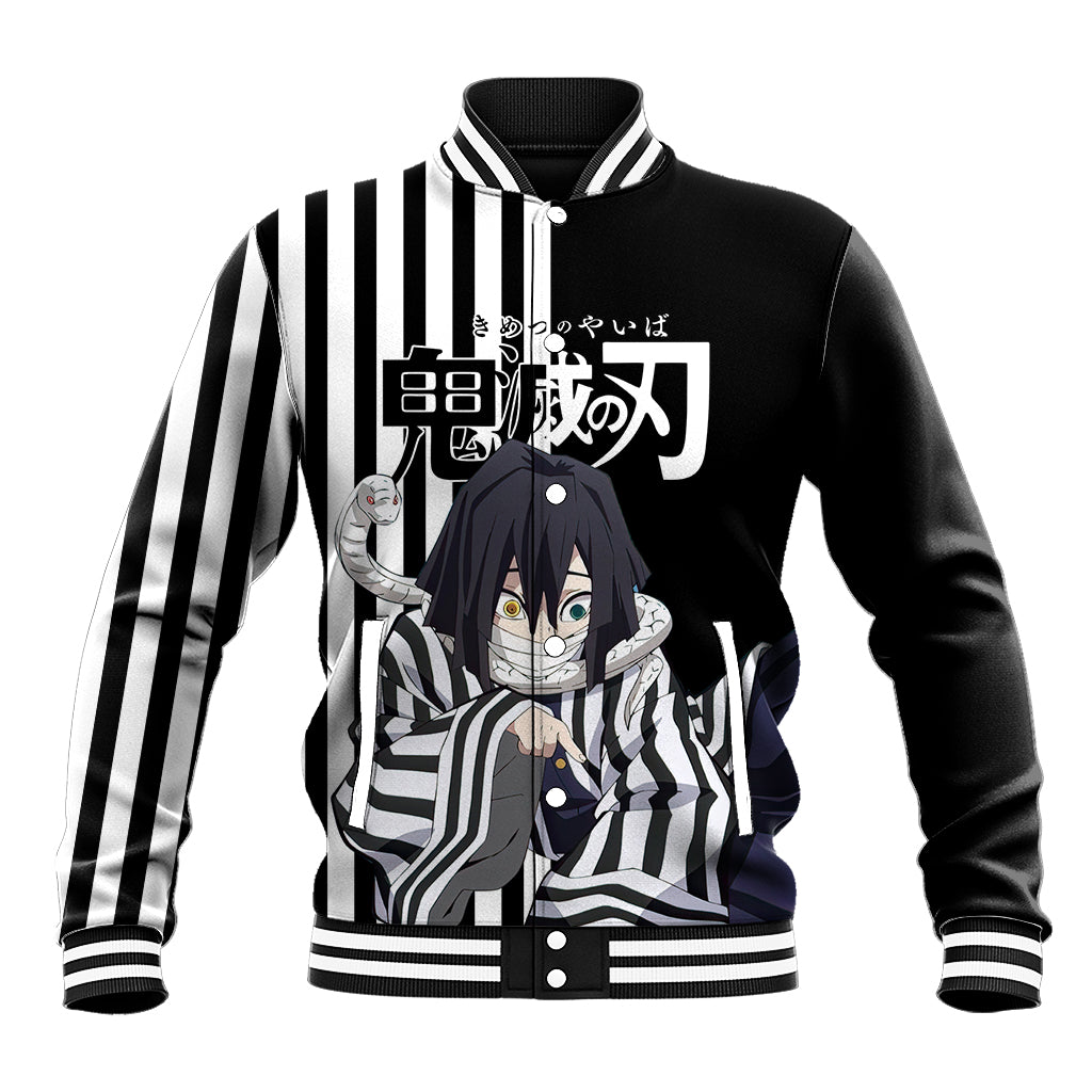 Obanai Iguro Anime Varsity Baseball Jacket Demon Slayer For Fans