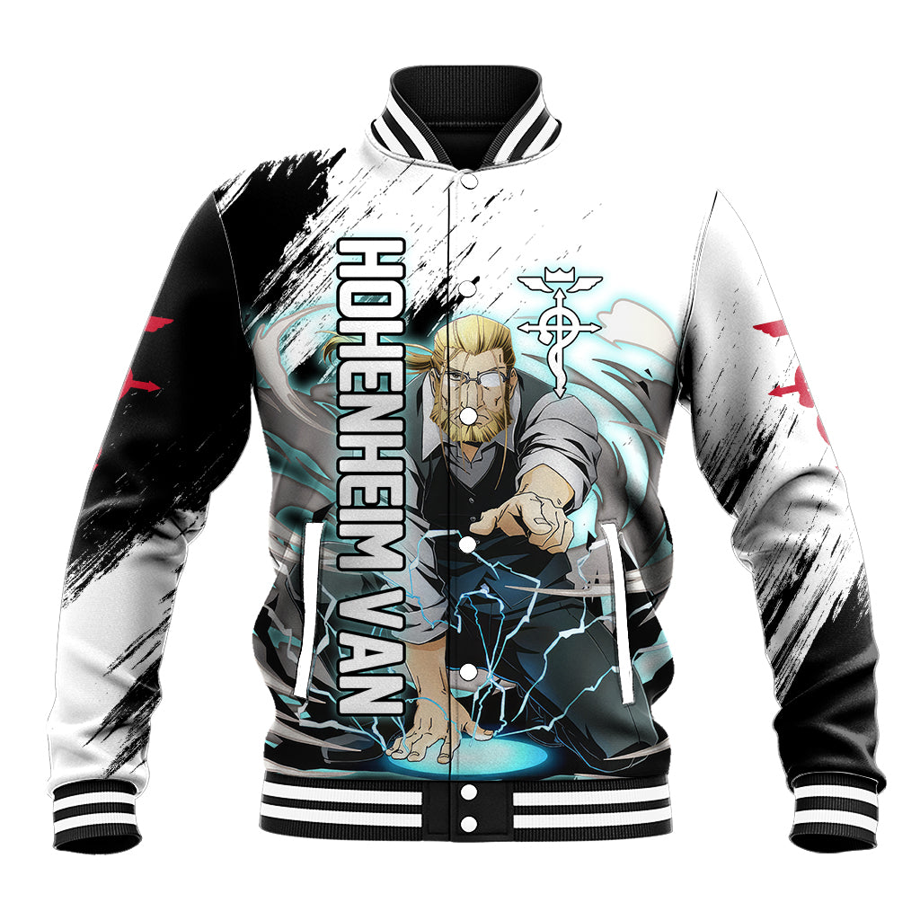 Hohenheim Van Fullmetal Alchemist Anime Varsity Baseball Jacket Anime Grunge Pattern Style For Fans