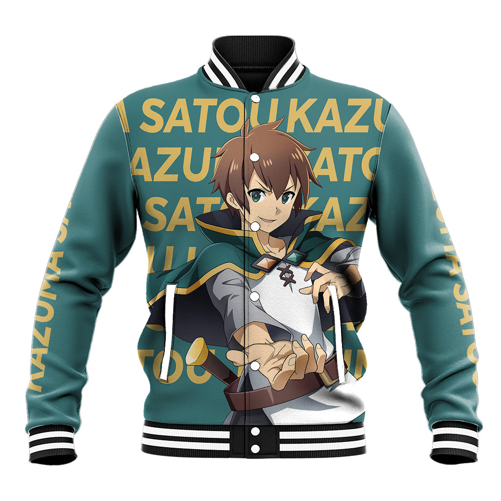 Kazuma Satou Konosuba Anime Varsity Baseball Jacket Anime Style For Fans