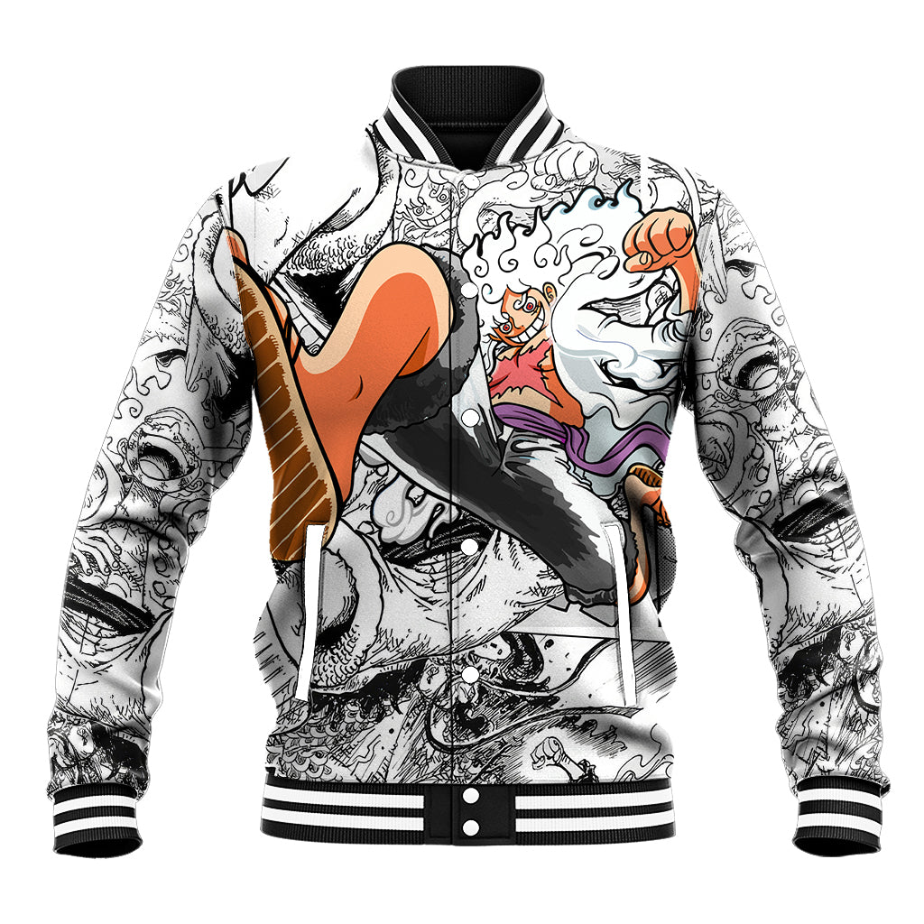 Luffy Gear 5 Nika One Piece Anime Varsity Baseball Jacket For Fans