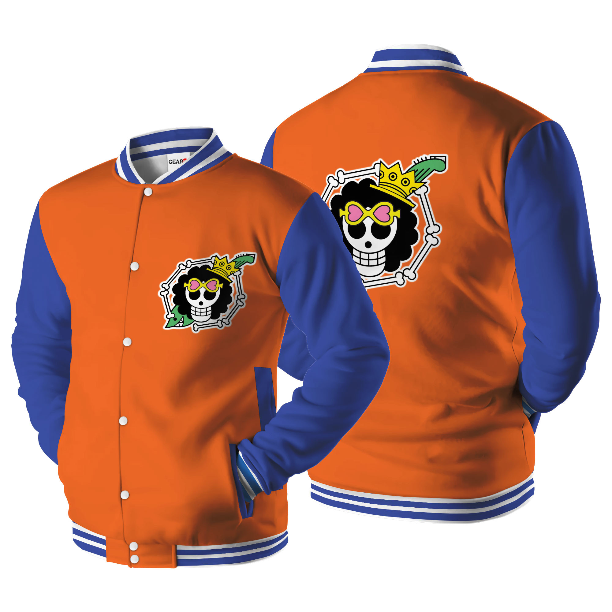 Brook Symbol Baseball Varsity Jacket For Anime Fans