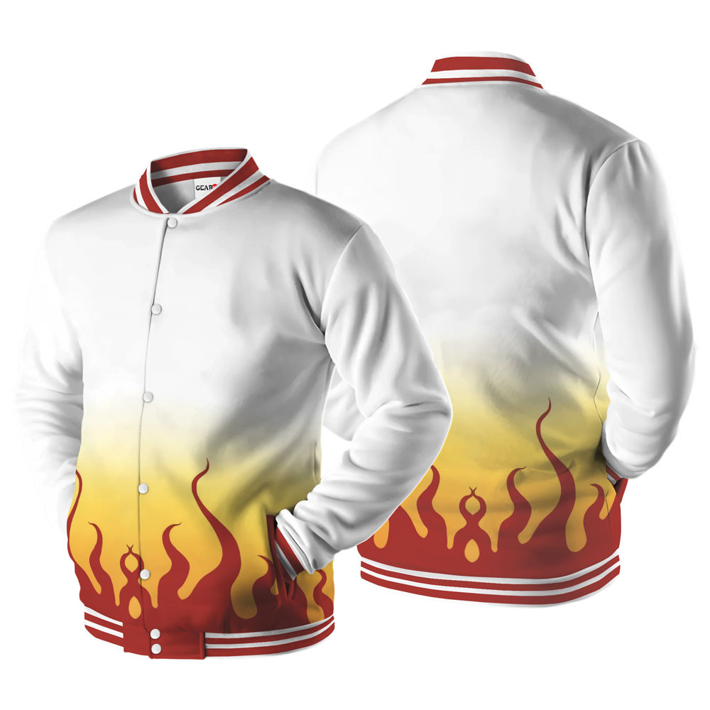 Kyojuro Rengoku Baseball Varsity Jacket For Anime Fans
