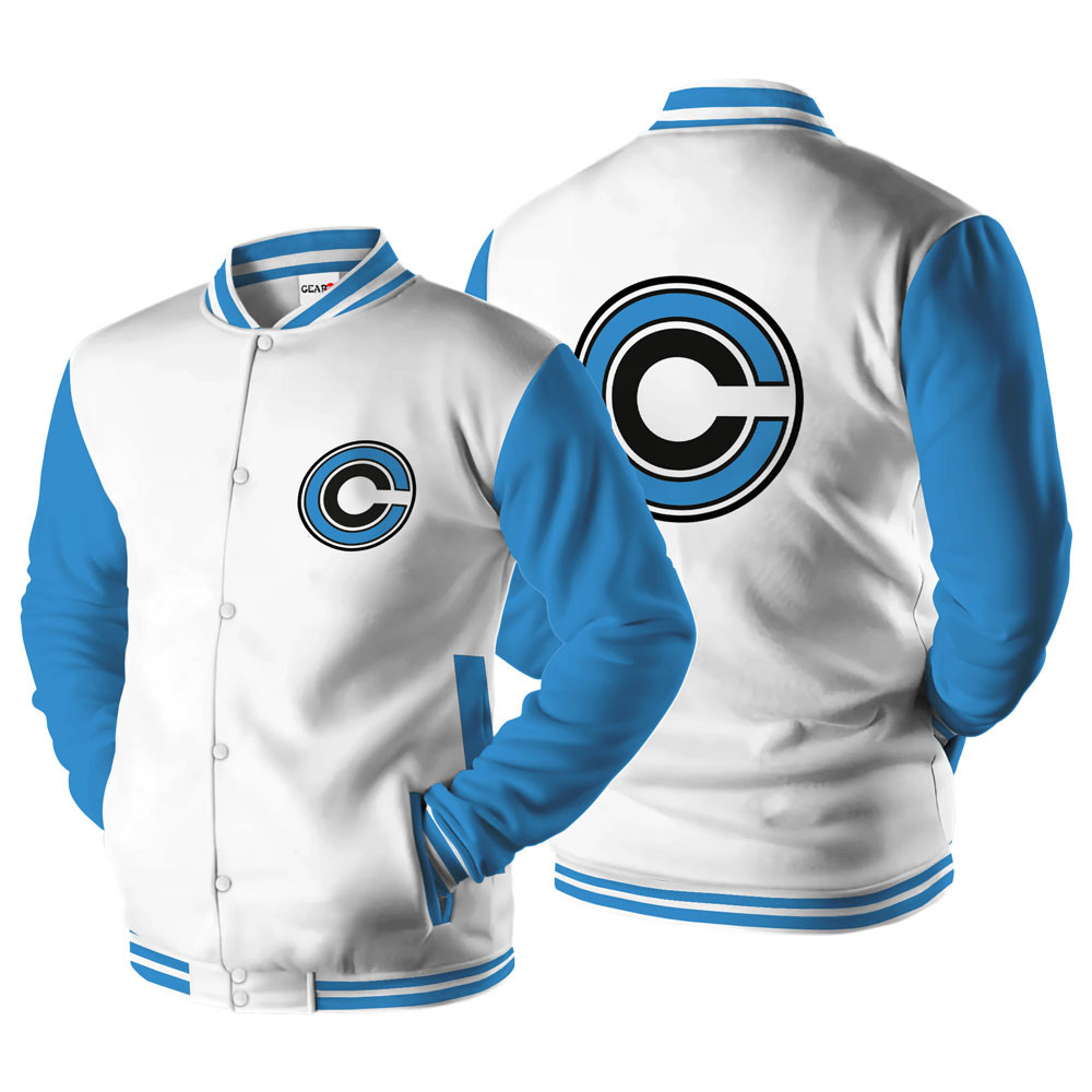 Capsule Corp Baseball Varsity Jacket For Anime Fans