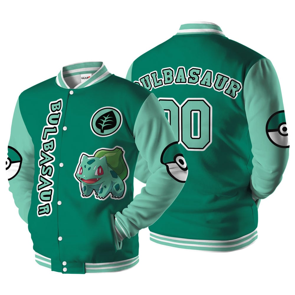 Bulbasaur Baseball Varsity Jacket For Anime Fans Customized Edition