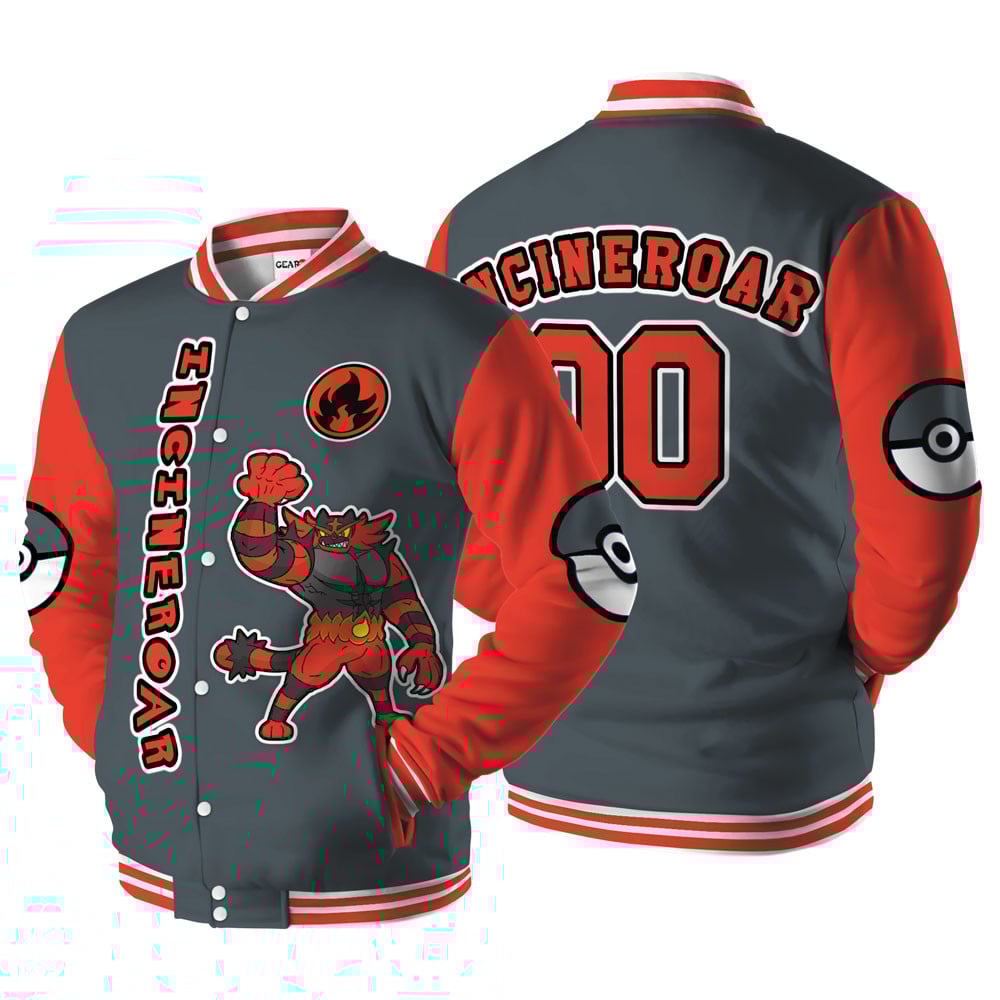 Incineroar Baseball Varsity Jacket For Anime Fans Customized Edition