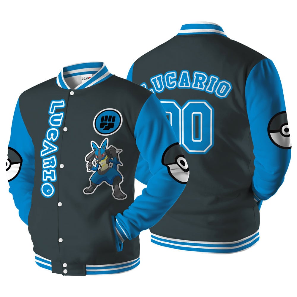 Lucario Baseball Varsity Jacket For Anime Fans Customized Edition