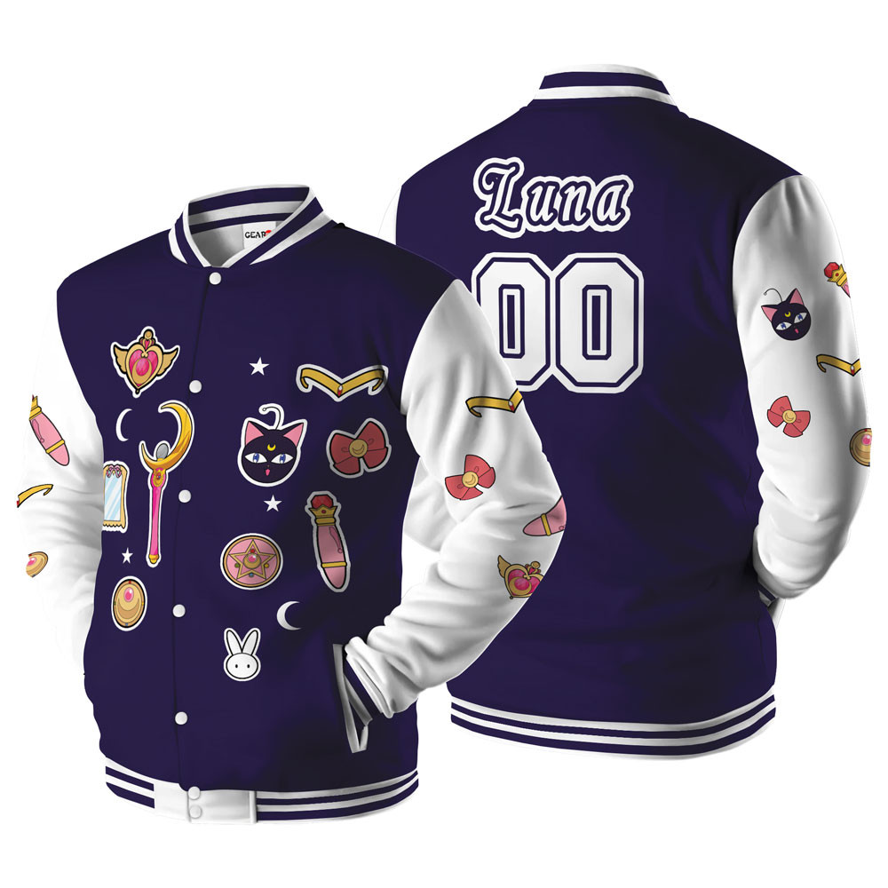 Luna Cat Baseball Varsity Jacket For Anime Fans Customized Edition