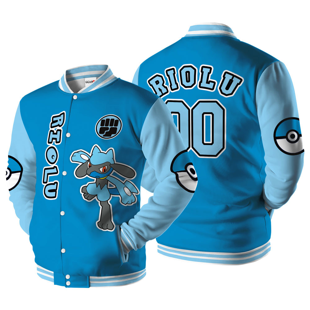 Riolu Baseball Varsity Jacket For Anime Fans Customized Edition