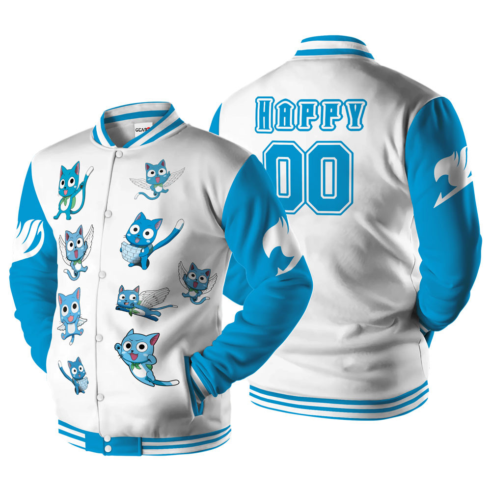 Happy Baseball Varsity Jacket For Anime Fans Customized Edition