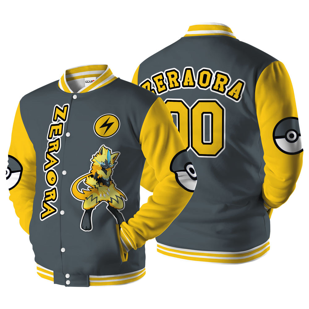Zeraora Baseball Varsity Jacket For Anime Fans Customized Edition