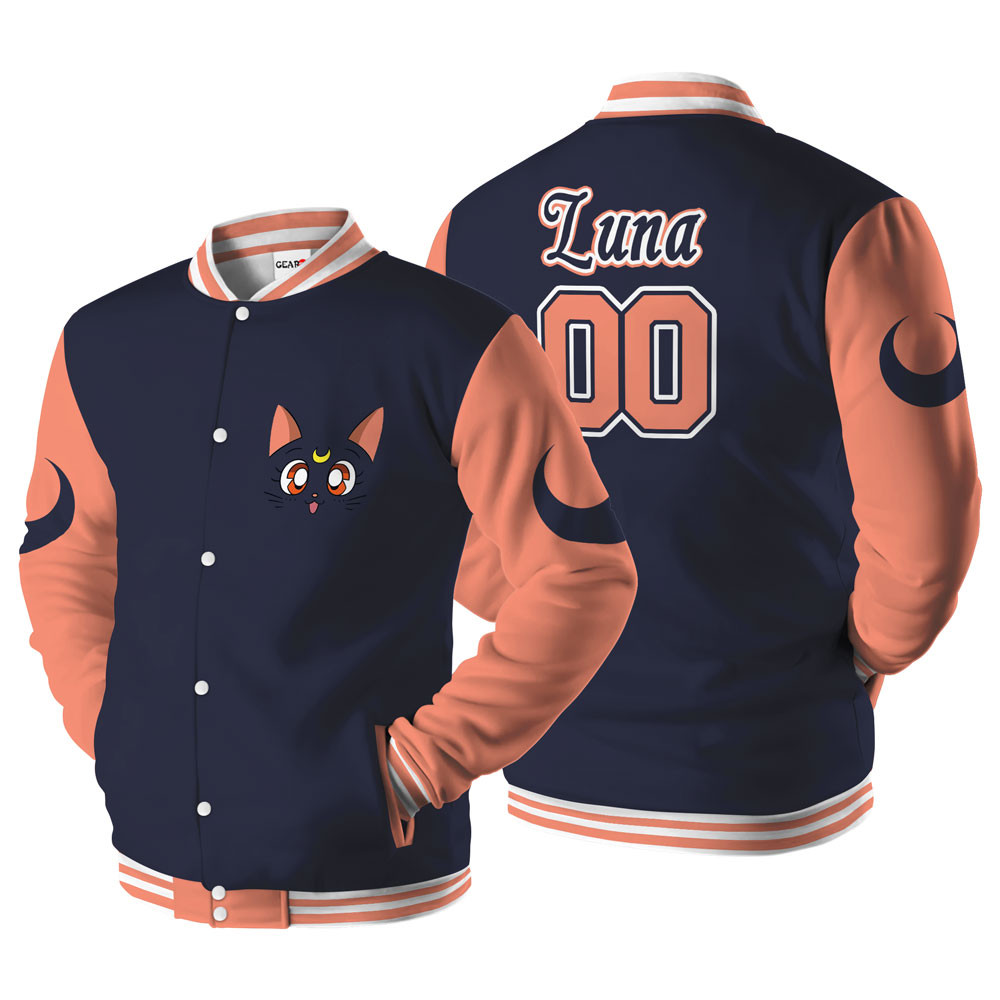Luna Cat Baseball Varsity Jacket For Anime Fans Customized Edition