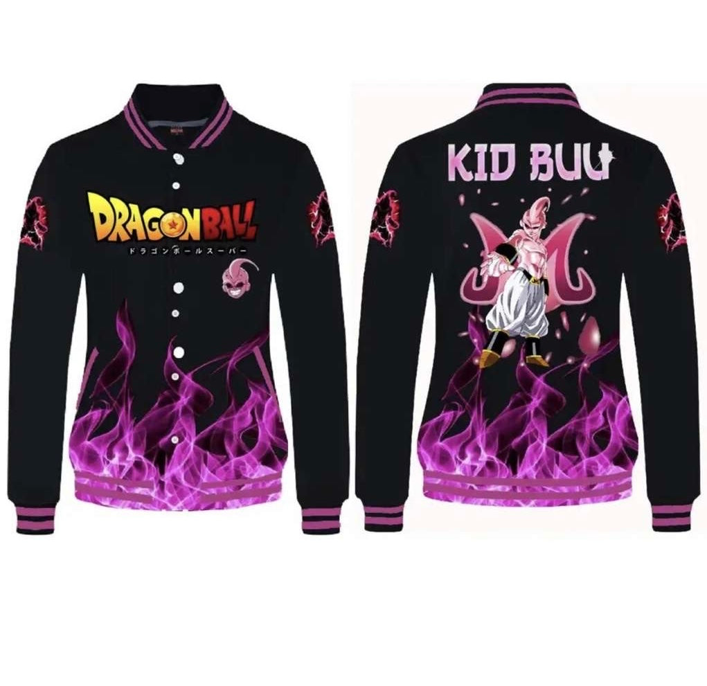 Kid Buu Dbz Varsity Baseball Jacket For Anime Fans