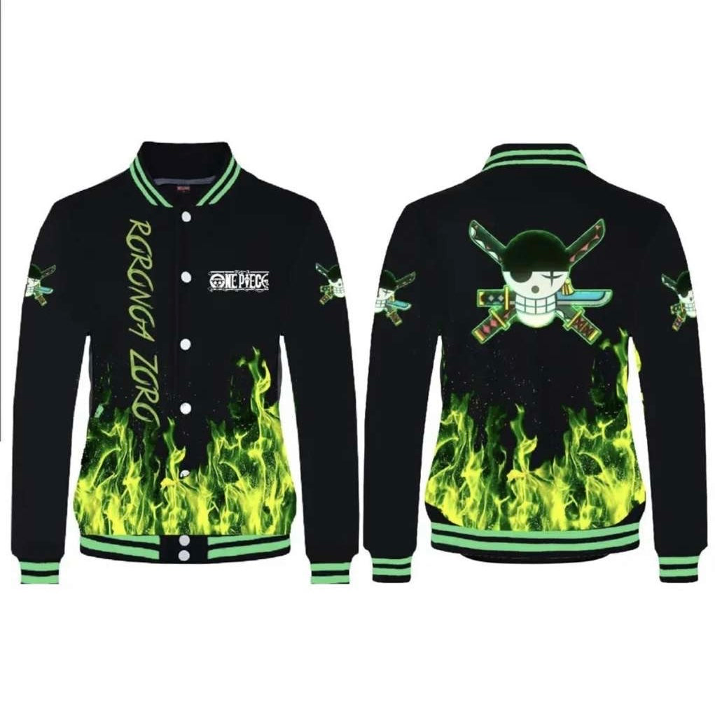 Zoro One Piece Varsity Baseball Jacket For Anime Fans