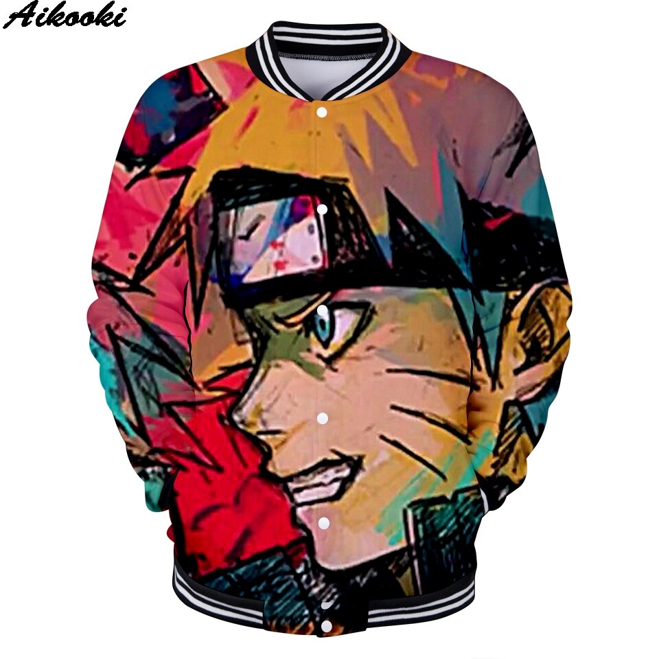 Naruto Art 3D Anime Harajuku Baseball Jacket For Men Women