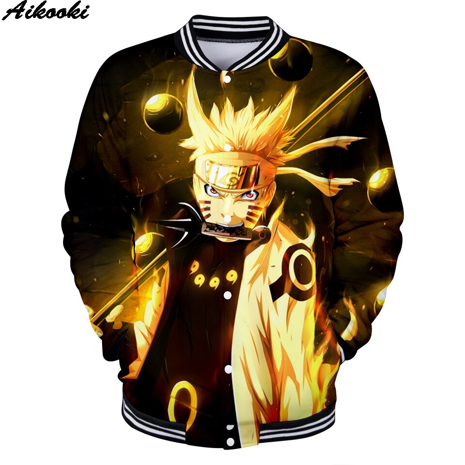 Naruto 3D Anime Harajuku Baseball Jacket For Men Women