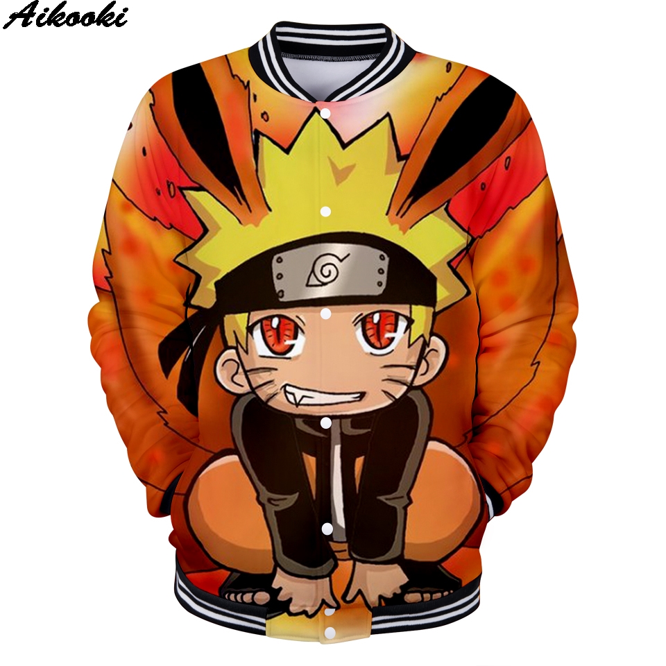 Naruto Chibi 3D Anime Harajuku Baseball Jacket For Men Women