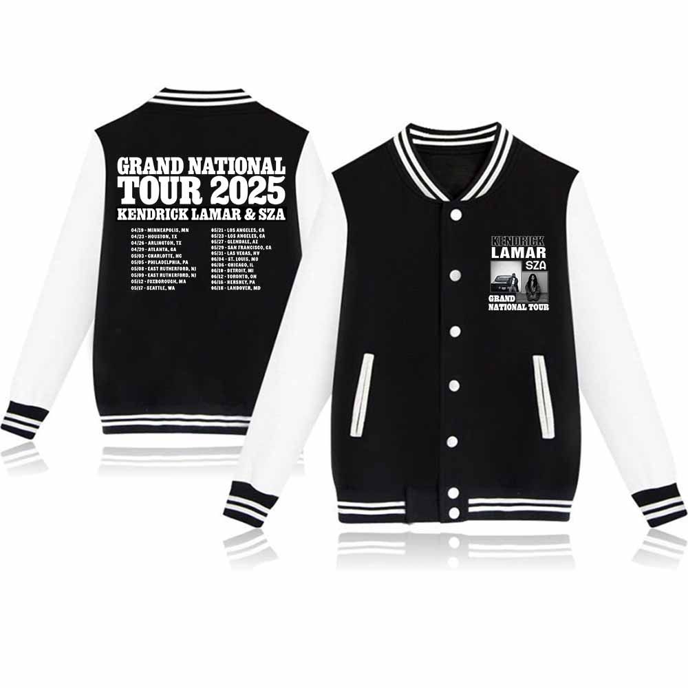 Kendrick Lamar & Sza Grand National Tour 2025 Baseball Jacket