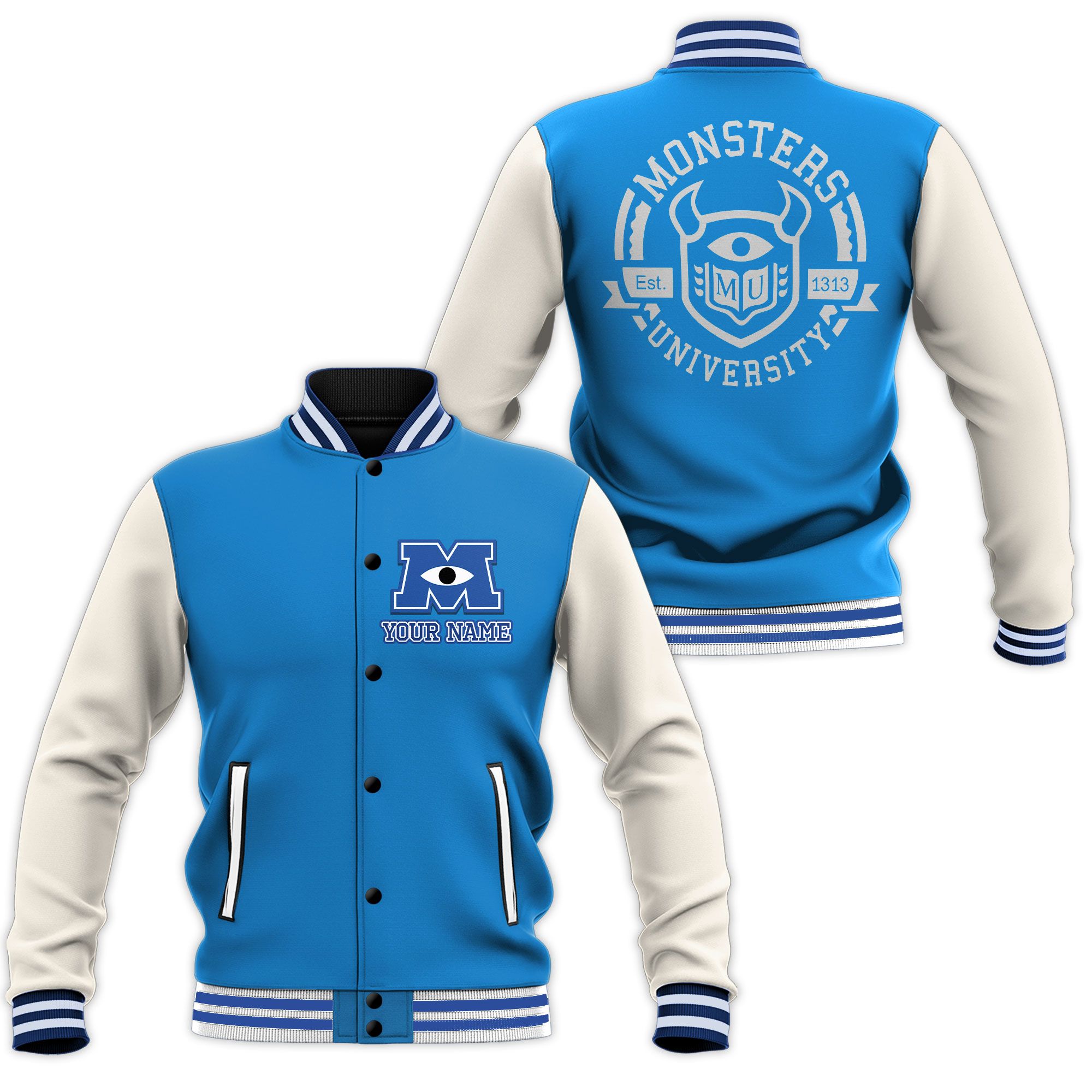 Customized Monster University Uniform Baseball Jacket