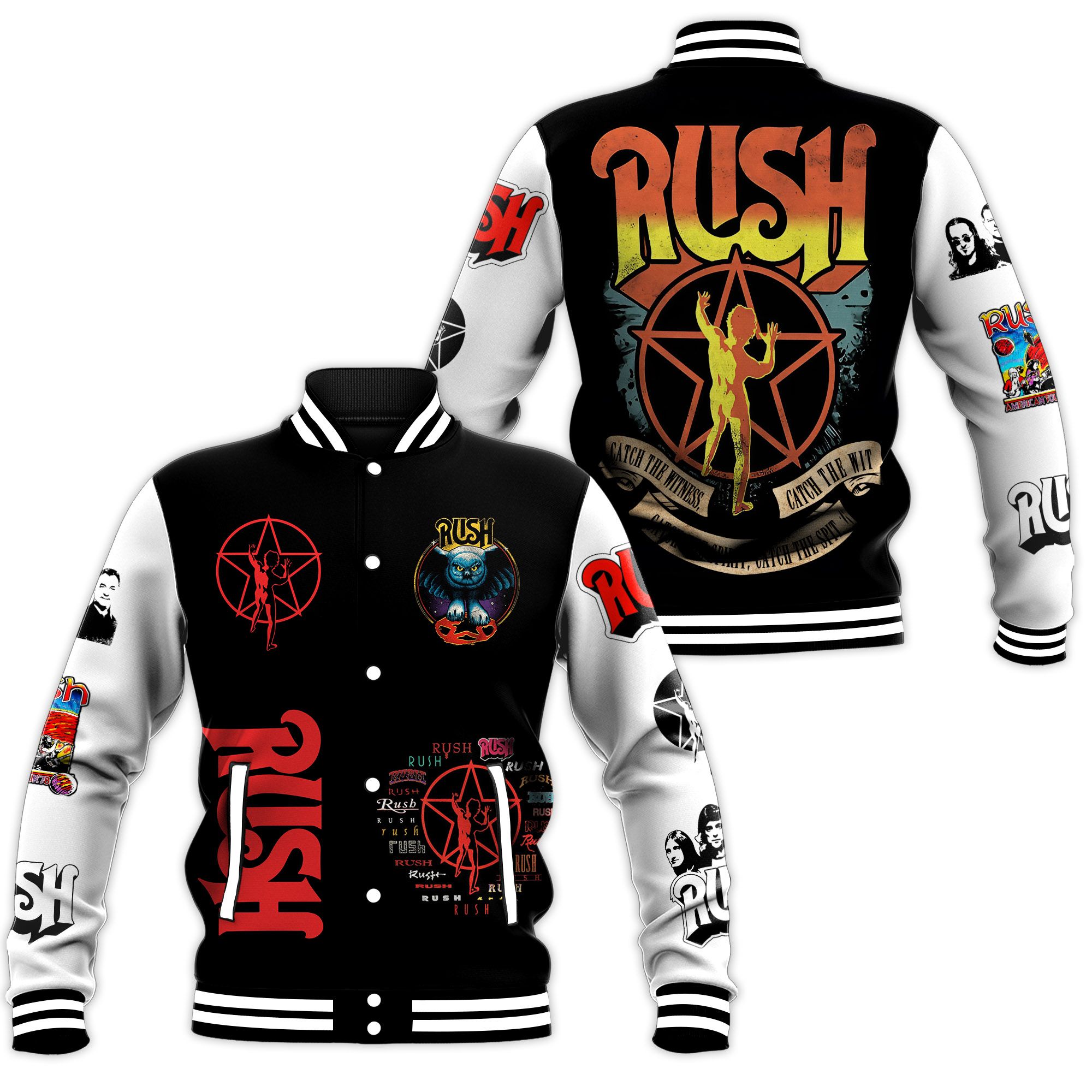 Rush Baseball Jacket Collar Varsity Cut For Men Women For Fan