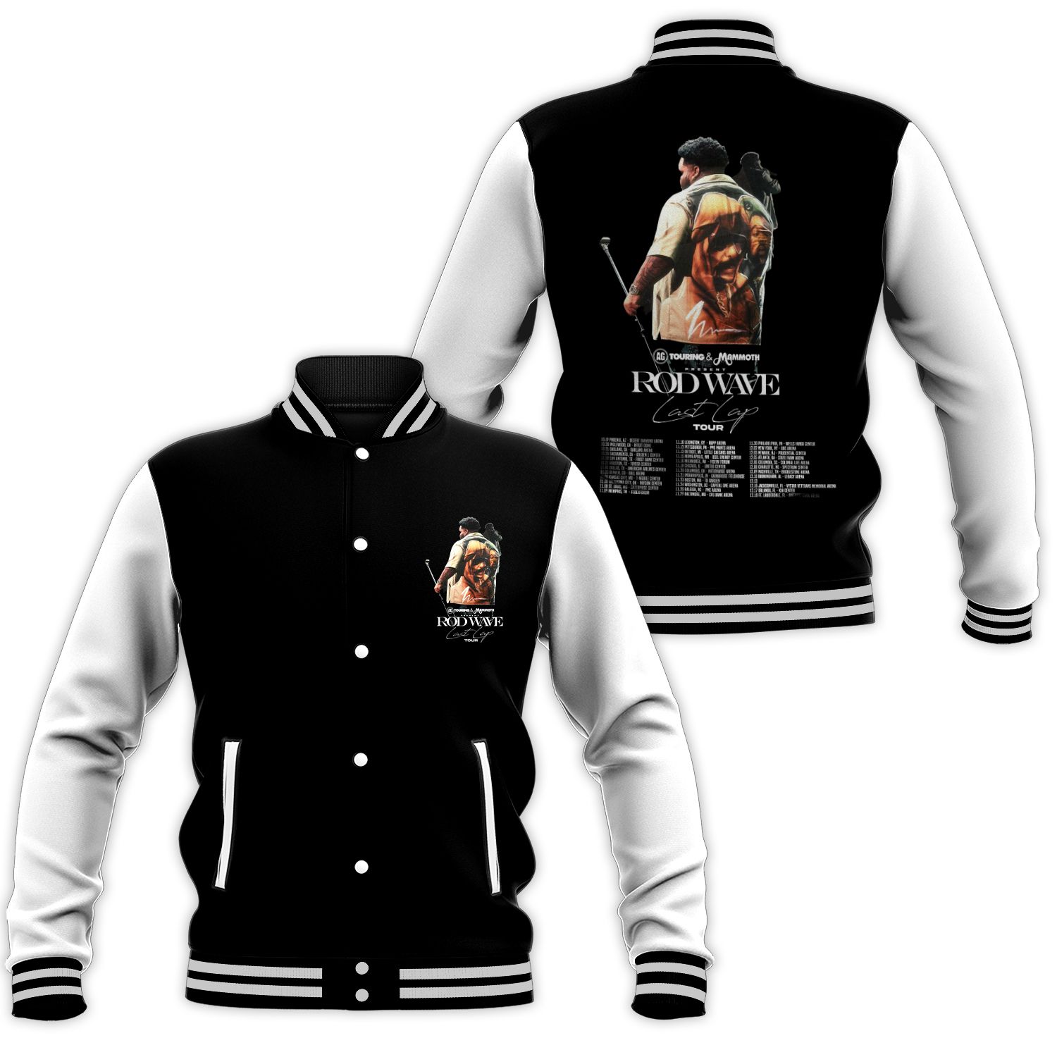 Rod Waves Last Lap Tour Hoodie Baseball Jacket
