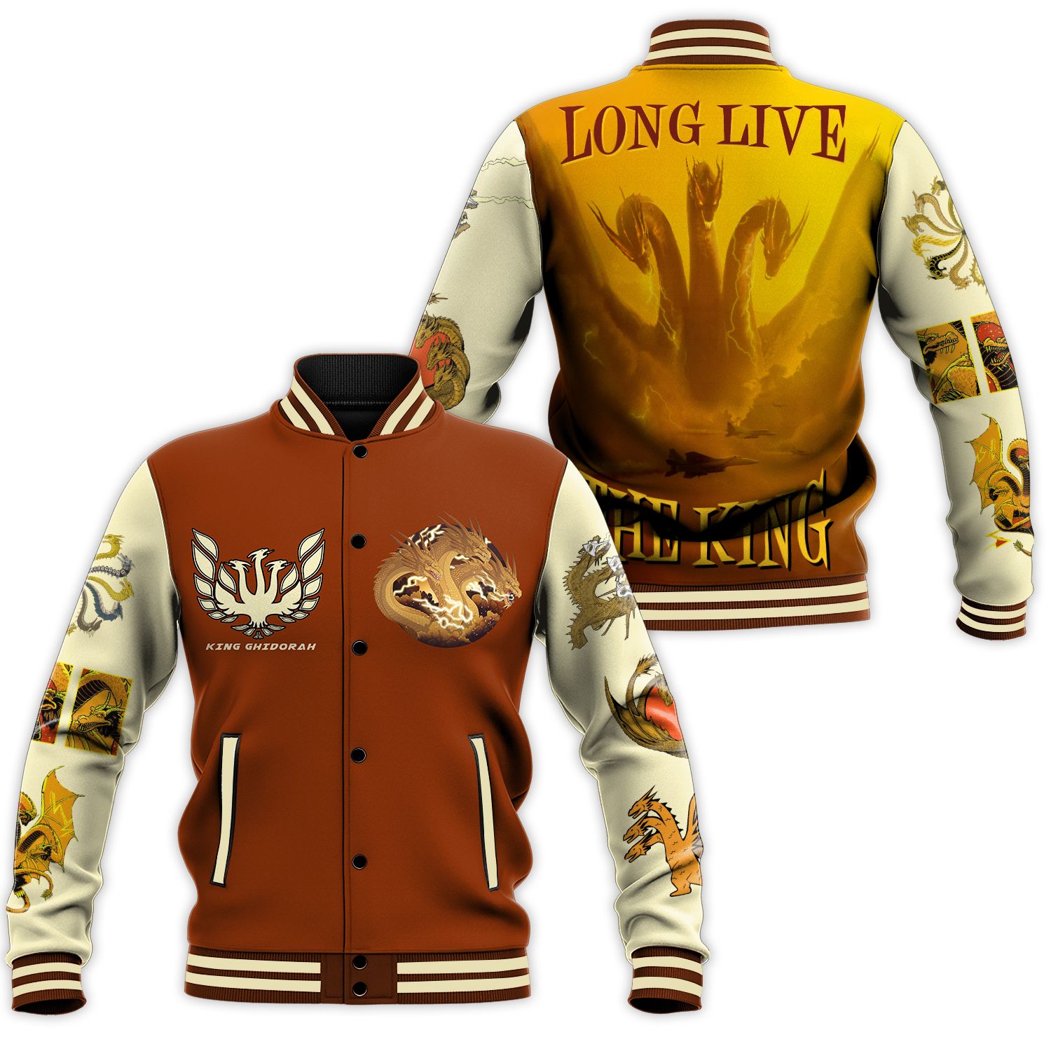 King Ghidorah Baseball Jacket King Ghidorah Jacket