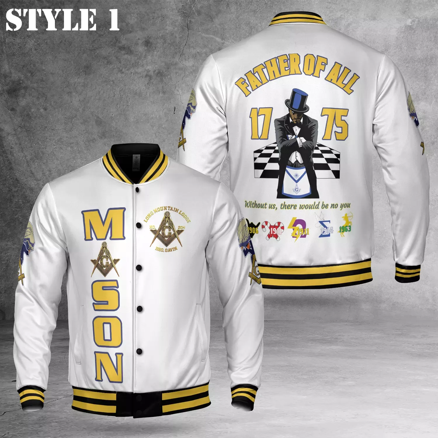 Freemasonry Father Of All 1775 Without Us 3D Baseball Jacket