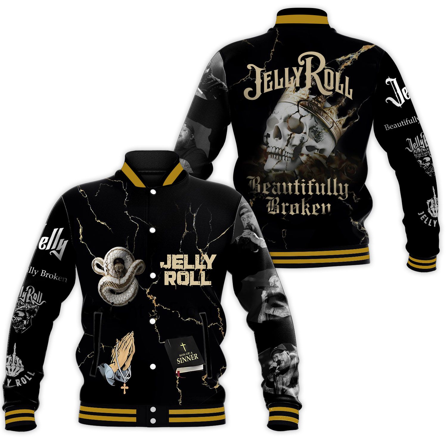 Jelly Roll Beautifully Broken Baseball Jacket