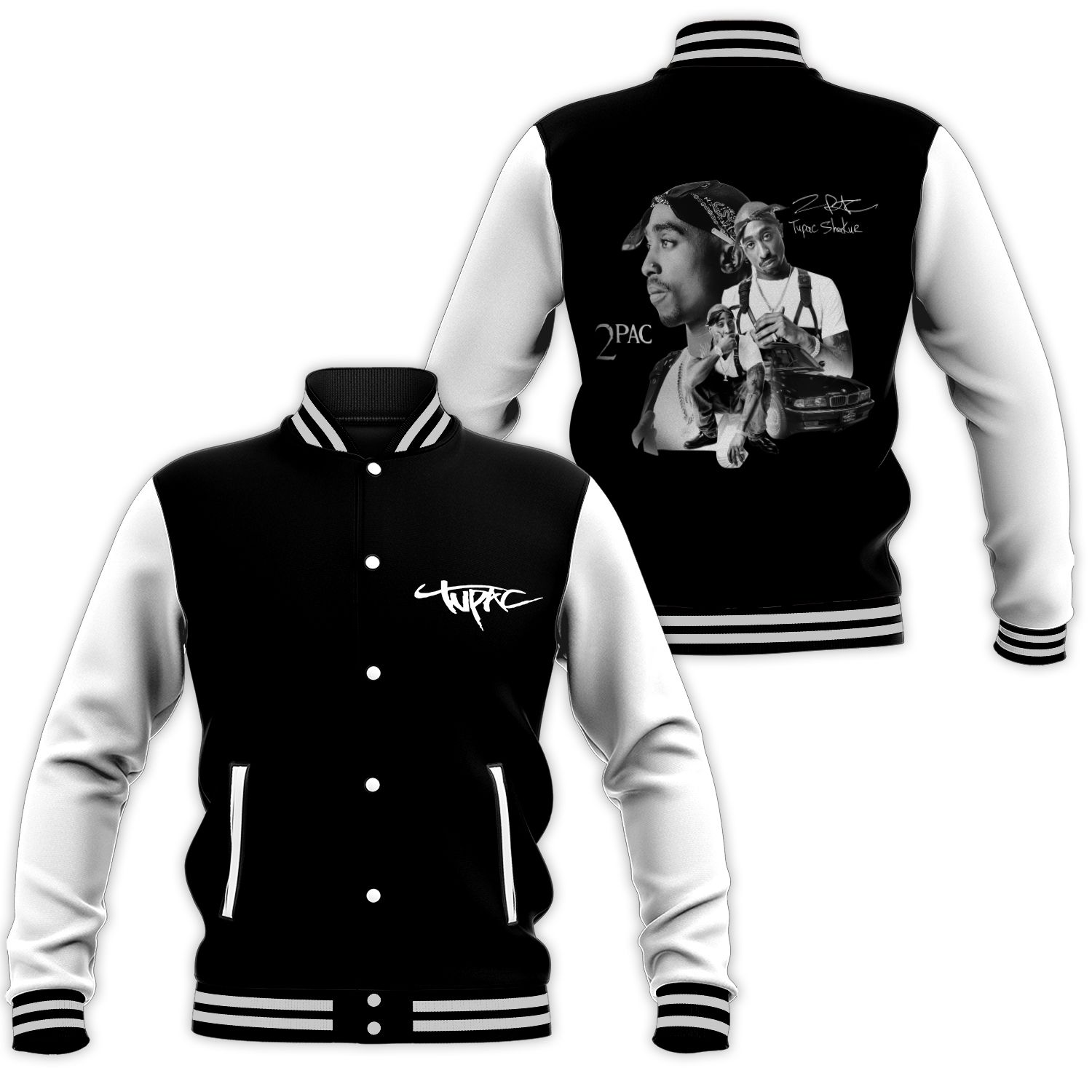 Tupac 2Pac Baseball Jacket Men Women Sports Coat Hip Hop Fan Gift