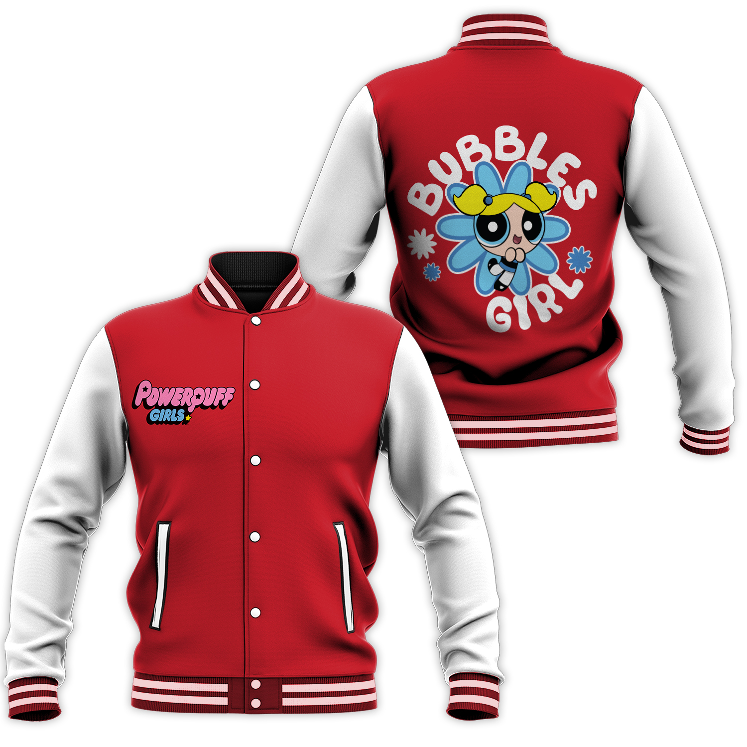 The Powerpuff Girl Bubbles Baseball Jacket Gifts For Friends