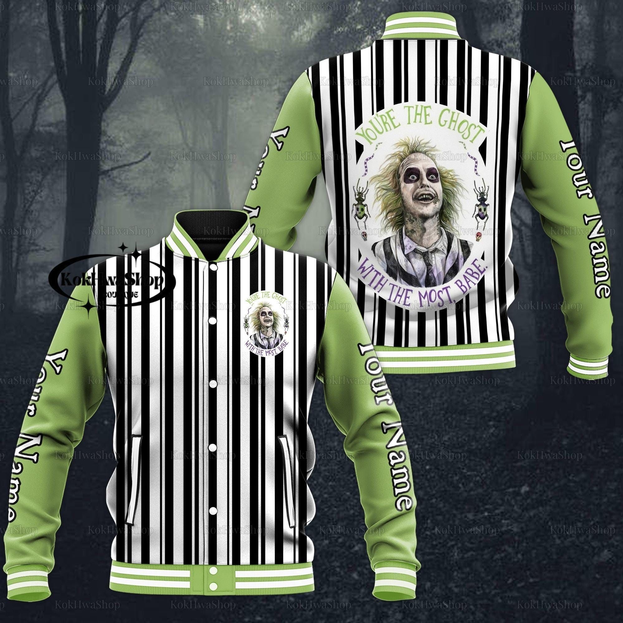 Halloween Beetlejuice Baseball Jacket Beetlejuice 1988 Movie Jacket Horror Movie Jacket Men
