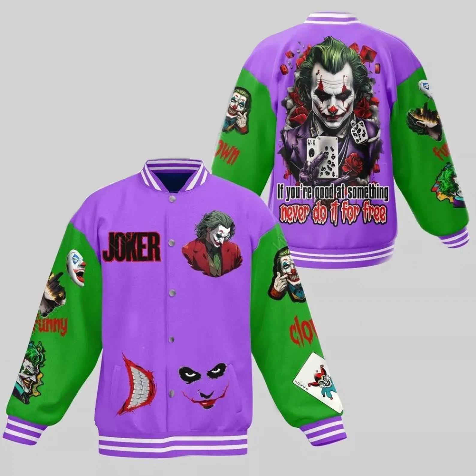 Horror Halloween Joker Clown If You'Re Good At Something Baseball Jacket