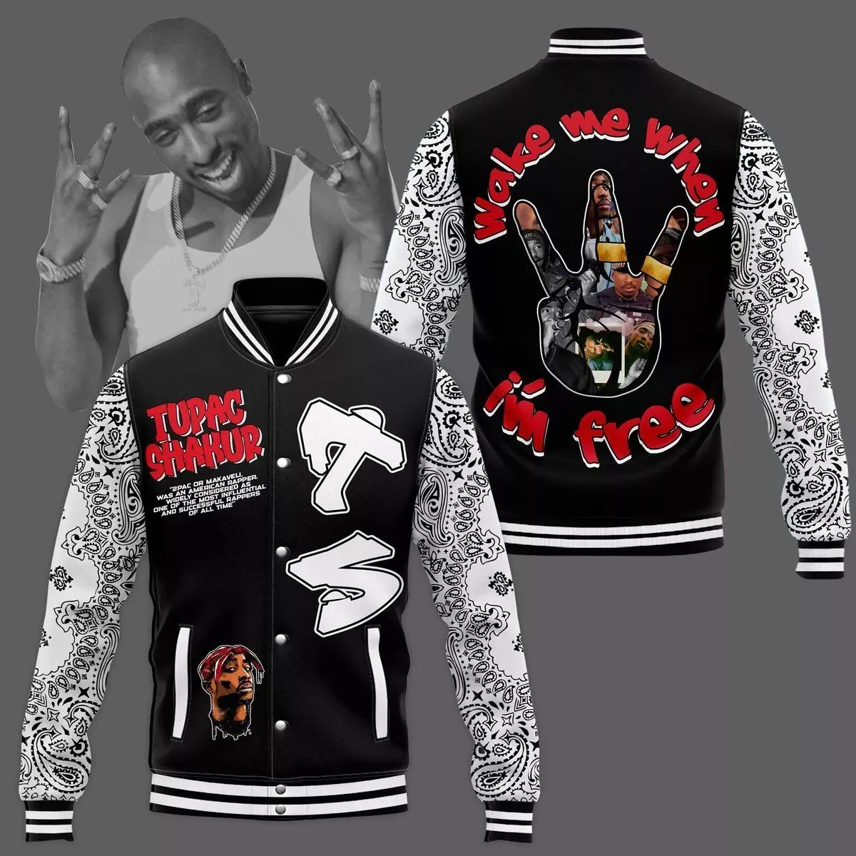 Tupac Shakur Baseball Jacket For Fan