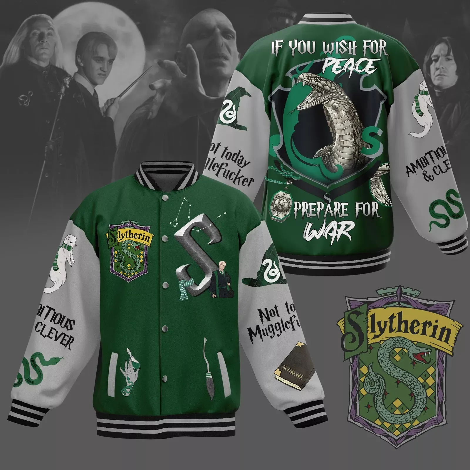 Slytherin House Harry Potter New Baseball Jacket For Fan
