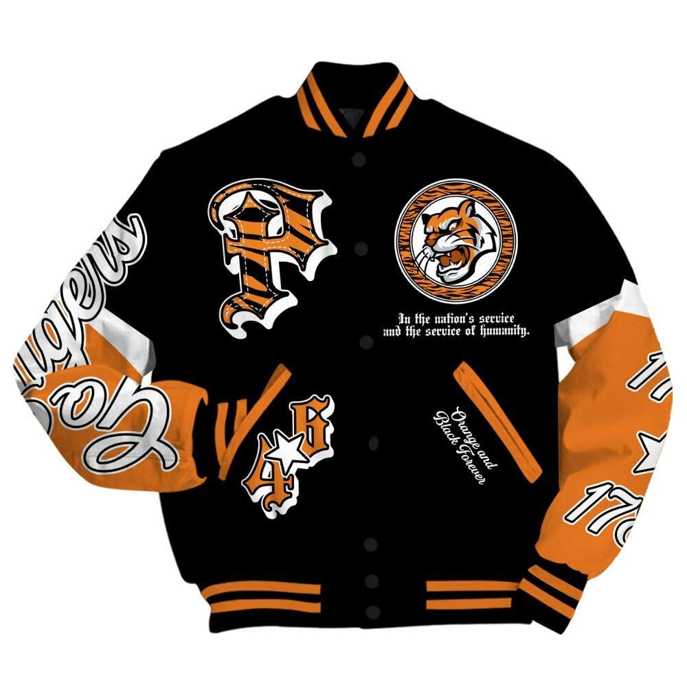 Pu Tiger University Varsity Jacket Est.1746 Orange Baseball Jacket