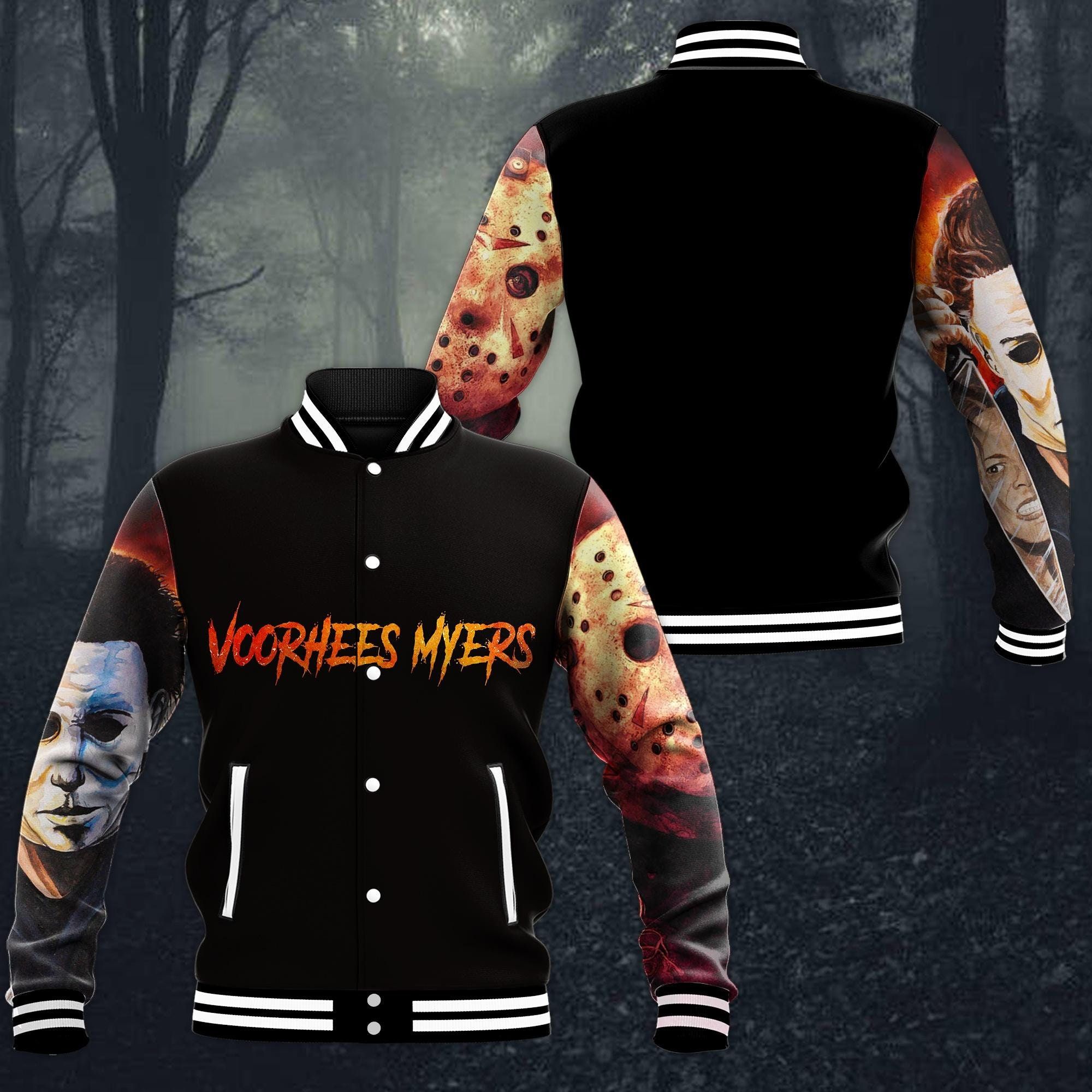 Halloween Voorhees Myers Baseball Jacket Customized Horror Baseball Jacket
