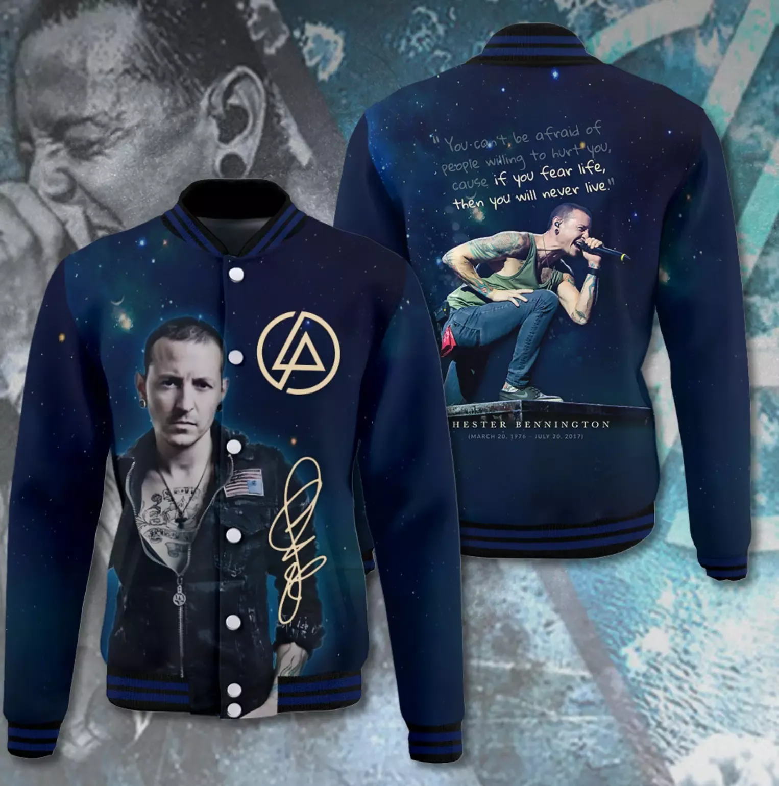 Linkin Park X Chester Bennington Baseball Jacket Gift For Fans Casual All Size