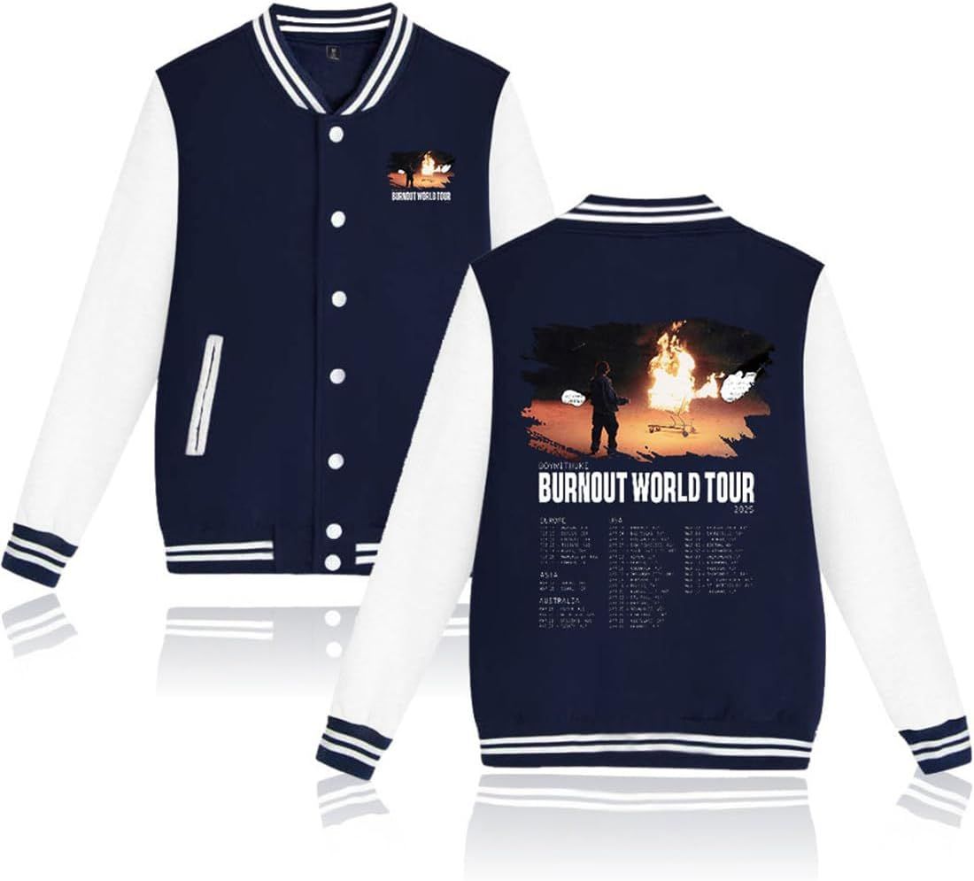 Boywithuke Burnout Tour 2025 Jackets Hip Hop Baseball Jacket