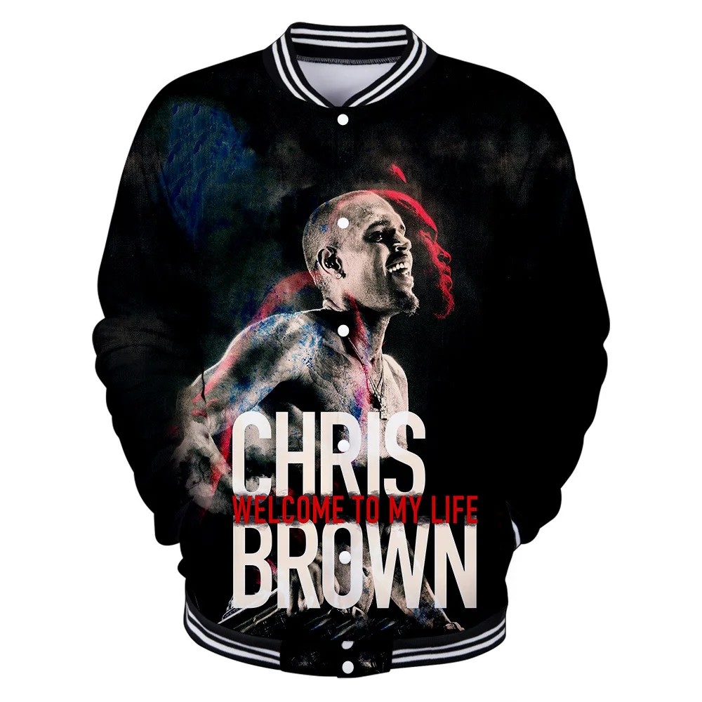 Breezy Chris Brown 3D Print Baseball Jacket